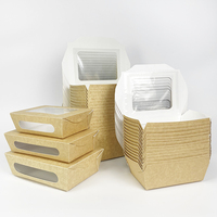 Boîte à emporter en carton kraft blanc pour pâtes, soupes, salades, nouilles – Emballage alimentaire jetable pour plats chauds, traiteur et plateaux de service