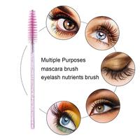 Brosse à mascara jetable rose cristal Baguette de mascara Ensemble de pinceaux de maquillage Kit d'applicateurs pour extensions de cils et brosse à sourcils
