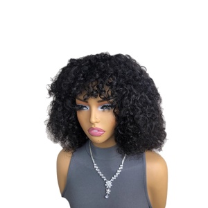 Perruque complète en cheveux humains vierges blond platine HD 12A, <span class=keywords><strong>courte</strong></span>, <span class=keywords><strong>avec</strong></span> <span class=keywords><strong>frange</strong></span>, dentelle transparente, grande densité, bonnet large - Product Image 6
