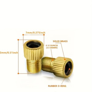 Adaptateur de valve de vélo français vers américain, en cuivre, à filetage droit, à visser, pour réparation et remplacement de chambre à air tubeless - Product Image 4