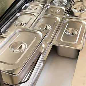 Mesa Refrigerada de Acero Inoxidable de Temperatura Única <span class=keywords><strong>para</strong></span> Almacenamiento de Ensaladas Frescas, Barra de Ensaladas y Sándwiches Refrigerada por Aire - Product Image 2