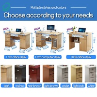 Bureau de bureau multicolore Table en bois bon marché avec tiroirs pour CEO Meubles en bois