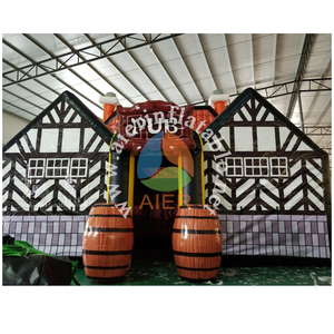 Carpa Inflable Comercial Estilo Pub Británico <span class=keywords><strong>Tudor</strong></span>, Casa de Bar Inflable con Decoración de Barril de Vino, Caseta de Pub Inflable para Exteriores - Product Image 1