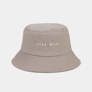 Custom Embroidery Logo Outdoor Fishing Quick Dry Sun Hat UV Protection Black Reversible Bucket Hat