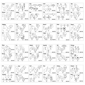 Carnet de coloriage DIY mignon et amusant, entraînement à la motricité fine, étape par étape simple, <span class=keywords><strong>dessin</strong></span> <span class=keywords><strong>facile</strong></span>, animaux - Product Image 5