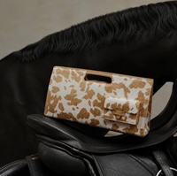 Sac bandoulière en cuir à imprimé animal motif cheval, sac à main en cuir véritable pour femme avec longue bandoulière