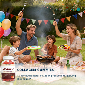 Gomitas de Colágeno Veganas - Suplemento para la Salud de la Piel Sin Azúcar, Sabor Fresa, 60 Unidades, Etiqueta Privada OEM/ODM para Suministro al por Mayor - Product Image 3