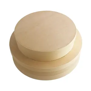 Naturally Living Round Wooden Cake Packaging Cajas de queso Caja de embalaje para hornear para pastel