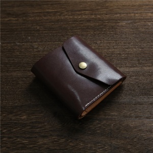 Casual Vegetable Tanned Leather Top Layer Cowhide Short Wallet Genuine Leather Simple Portable Japanese Style Buckle Wallet - Product Image 6