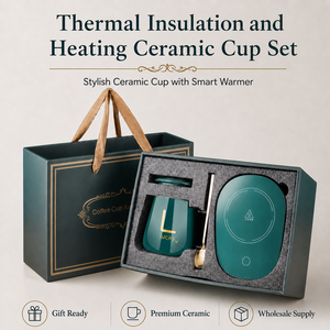 Tazza calda tazza a temperatura costante da 55 gradi <span class=keywords><strong>Net</strong></span> Celebrity tazza da caffè isolamento termico riscaldamento tazza in ceramica Set confezione regalo - Product Image 1