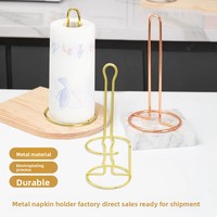 Support vertical en fil de fer pour rouleau de cuisine, distributeur de papier toilette doré, porte-serviettes, organisateur de mouchoirs – Fourniture directe usine