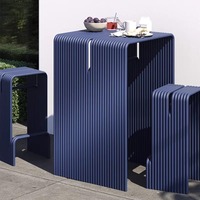 Ensemble de mobilier de salle à manger extérieur en fer design moderne pour hôtel, cour, balcon, jardin - Table et chaises de loisirs