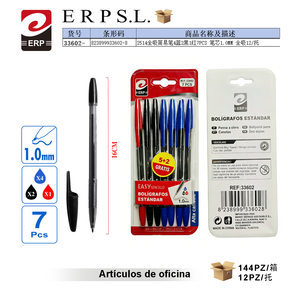 Bolígrafos Easy Sencillo de 1.0 mm, Colores Surtidos, 7 Piezas, Material de Oficina - Product Image 3