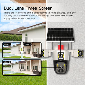 <span class=keywords><strong>V380</strong></span> gran oferta 3 pantallas 4MP 4G tarjeta Sim sistema de cámara de seguridad alimentado por batería Solar CCTV PTZ cámara de red de doble lente - Product Image 6