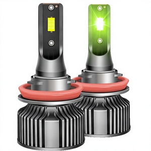 Ampoules LED vertes lime à haute pénétration pour phares antibrouillard |   Phares LED silencieux H11 H8 9006 881 PSX26W avec base en cuivre pour l'aménagement automobile - Product Image 1