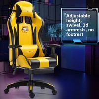 Chaise de jeu ergonomique de style racing en métal rose à dossier haut avec fonction de massage pour les joueurs et les utilisateurs d'ordinateur