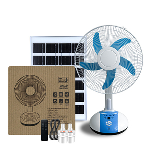 Ventilateur solaire de 16 pouces de bonne qualité avec éclairage LED, sortie USB, rechargeable, certifié CE, avec minuterie pour la maison et la table, modèle TA14 Solar Ac - Product Image 3