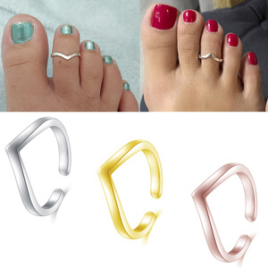 Vintage Hollow Irregular Layered Geometric Adjustable Stainless Steel <b>Toe</b> <b>Rings</b> For Women Summer Beach Foot Jewelry - Product Image 5