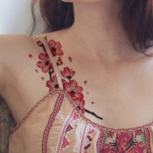 CT jetable coloré belle <span class=keywords><strong>fleur</strong></span> sexy <span class=keywords><strong>bras</strong></span> dos étanche populaire autocollant temporaire pour corps Art <span class=keywords><strong>tatouage</strong></span> pochoir autocollant - Product Image 2