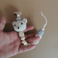 Ours en crochet naturel pour bébé, 100% fait main, jouet amigurumi doux en tricot avec rembourrage en coton PP, doudou