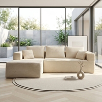 Cubed Tofu Modulares L-förmiges Minimalistisches Klappbares Erweiterbares Sofa mit Mikrofaser-Polsterung für Wohnzimmer