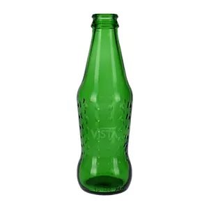 クラウンキャップ付き250mlフルーツジューススプライト飲料グリーンガラス瓶