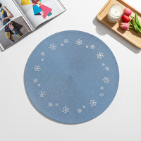 Napperons ronds en PP tissé de luxe premium, motif flocon de neige 3 mm, écologiques, lavables, résistants aux taches et inaltérables, pour usage quotidien et événements