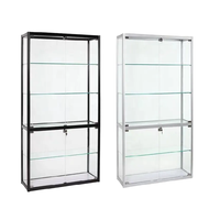 Meuble de magasin de détail avec éclairage LED et cadre en acier inoxydable, vitrine en verre pour les magasins de tabac et de produits fumeurs