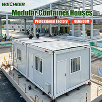 Maison conteneur pliable préfabriquée à deux chambres, conteneur de bureau portable pour chantier
