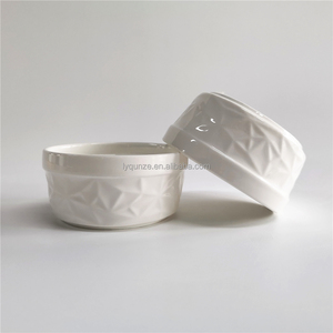 Stock faible QUANTITÉ MINIMALE DE COMMANDE pur blanc en relief petit porcelaine <span class=keywords><strong>pyramide</strong></span> alimentaire argent ramequins mis bols en céramique 3/3.5/4 pouces - Product Image 5