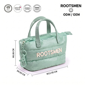 Cosmetic Bag Small Quilted Nylon Mini Pouch Puffy Padded Keychain Lobster Clasp Chain <b>Top</b> Zip Custom Logo OEM ODM BSCI - Product Image 5