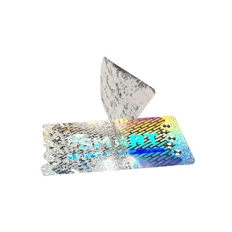 Özel 2D 3D gökkuşağı ışık nokta anti-sahte baskı garanti etiketi bir kez kullanılan anti-sabotaj Hologram yapışkan çıkartmalar