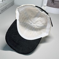 Gorras de Béisbol Personalizadas con Logotipo Bordado, 6 Paneles, Lisas, de Pana, con Visera Curva, Unisex, de Dos Tonos, Estilo Dad Hat, con Cierre a Presión