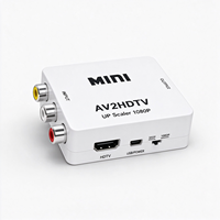 Adaptor AV ke HDTV 1080P Komposit ke Konverter HDM1 Bersertifikasi NTSC FCC Mini RCA CVBS Upscaler untuk N64 SNES PS3 Xbox DVD