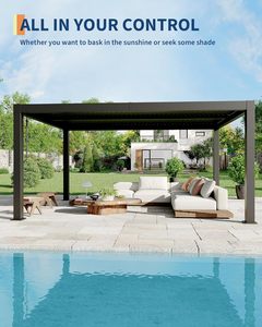 Pérgola <span class=keywords><strong>de</strong></span> Aluminio con Techo <span class=keywords><strong>de</strong></span> Láminas Ajustables <span class=keywords><strong>de</strong></span> 12 pies x 16 pies, Estructura <span class=keywords><strong>de</strong></span> Aluminio Reforzada - Product Image 6