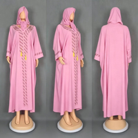 Robe longue musulmane pour femmes du Moyen-Orient avec foulard, Arabie Saoudite, Dubaï, Abaya, robe à manches longues avec paillettes