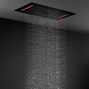 Luxury Ceiling 4 Functions Shower Head Large Rain Mist Waterfall Column Shower Bathroom Accessory