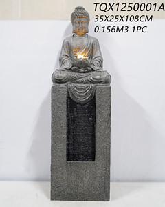 <span class=keywords><strong>Fontaine</strong></span> Zen <span class=keywords><strong>Bouddha</strong></span> en Résine Faite Main Moderne avec LED <span class=keywords><strong>Solaire</strong></span> Étanche pour Jardin et Cour - Product Image 1