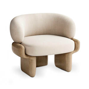Sillón de lujo moderno de madera maciza cómodo para sala de estar, sillón decorativo de espuma relajante, sillones individuales tapizados de China para el hogar - Product Image 2