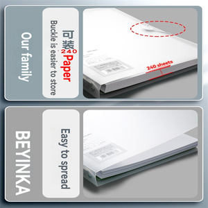 Deli PE110-T 4 lỗ Chất kết dính thư mục 3pcs Trắng + Xanh + Hồng Punch A4 Đục Chất kết dính trong suốt cuốn sách giấy Clip dữ liệu cuốn sách chất lượng cao - Product Image 6