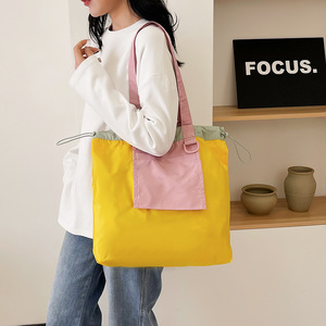 Bolsa de compras plegable de gran capacidad con cordón de ajuste, impermeable, multiusos, para viajes. - Product Image 3