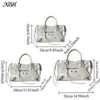 Tas Motor Kulit PU Logo Kustom Ins Sassy Girl French High-End Retro Chic Handheld Pillow Shoulder Crossbody Zipper