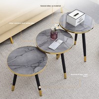 Großhandel Moderner Minimalistischer Couchtisch mit Metallbeinen Hochwertiger Mobiler Wohnzimmer-Schlafzimmer-Möbel für Kleine Apartments