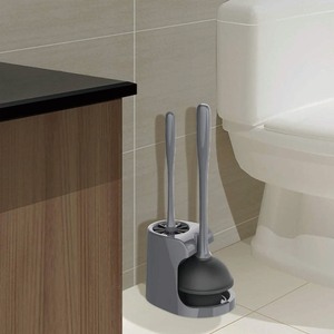 Cepillo <span class=keywords><strong>de</strong></span> inodoro 2 en 1 y desatascador <span class=keywords><strong>de</strong></span> TPR con soporte ventilado para <span class=keywords><strong>limpieza</strong></span> del baño - Product Image 5