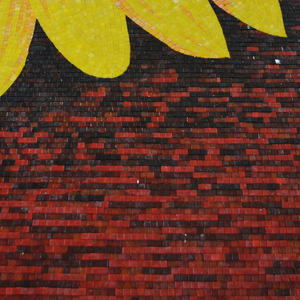 ZF Customized <strong>Sunflower</strong> Painting Ice Jade Gold <strong>Mosaic</strong> and Red <strong>Mosaic</strong> Background 100% Hand Cut Art Flower <strong>Mosaic</strong> Pattern - Product Image 6