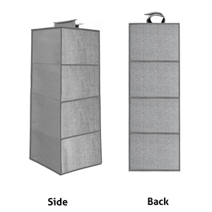 Organisateur de <span class=keywords><strong>placard</strong></span> suspendu en tissu à double rangement avec 4 étagères pour vêtements - Product Image 2