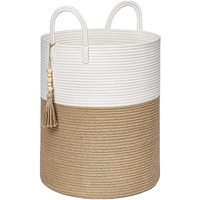 Panier de rangement en tissu pliable écologique Panier de rangement en coton multifonctionnel Panier de rangement de grande capacité avec poignées