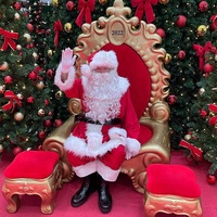 Grand trône de Noël rond en fibre de verre pour Père Noël, 180 cm, extérieur, imperméable, anti-UV, anti-corrosion, décoration d'usine