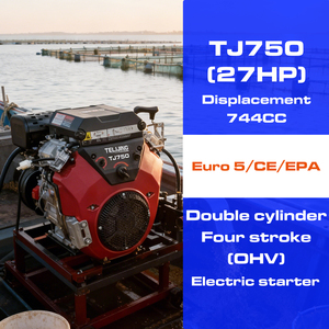 Motor de Gasolina de 2 Cilindros OHV de 27 HP y 744 cc de Calidad Premium con Arranque Eléctrico para Desbrozadora/Partidor de Troncos - Product Image 5