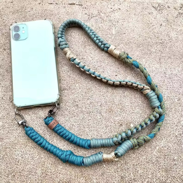 Handmade Macrame Knots Personalized Polyester Phone Lanyard/Necklace/Bag Strap Cute Paracord Cross Body Phone Charm